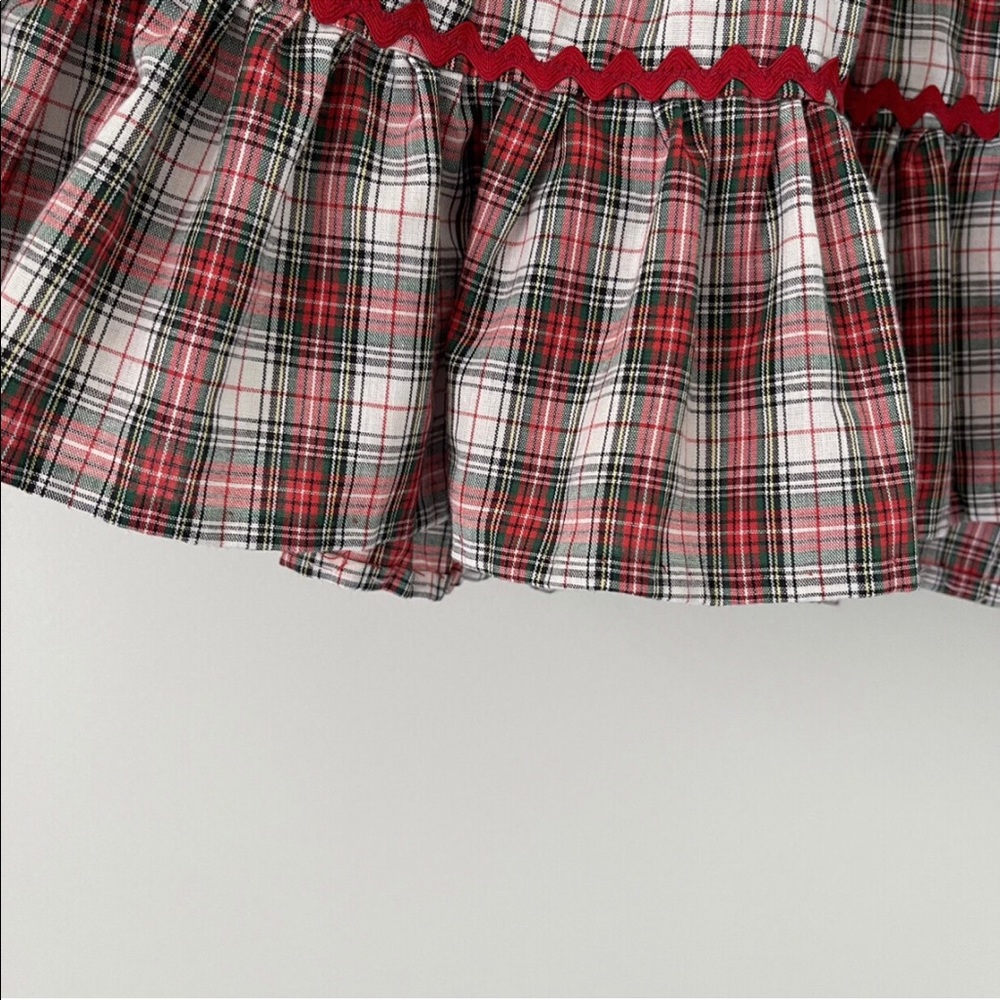 Vintage Handmade Plaid Girl Dress with Matching Bib Apron - Picture 9 of 16